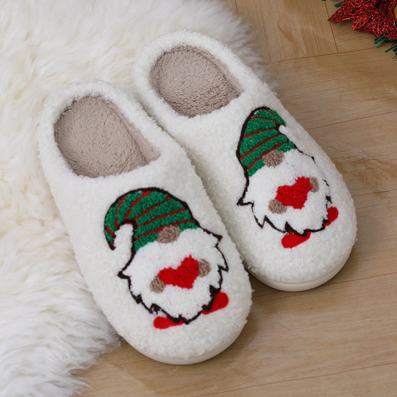 Christmas Santa Clause Warm Plush Bedroom Slippers