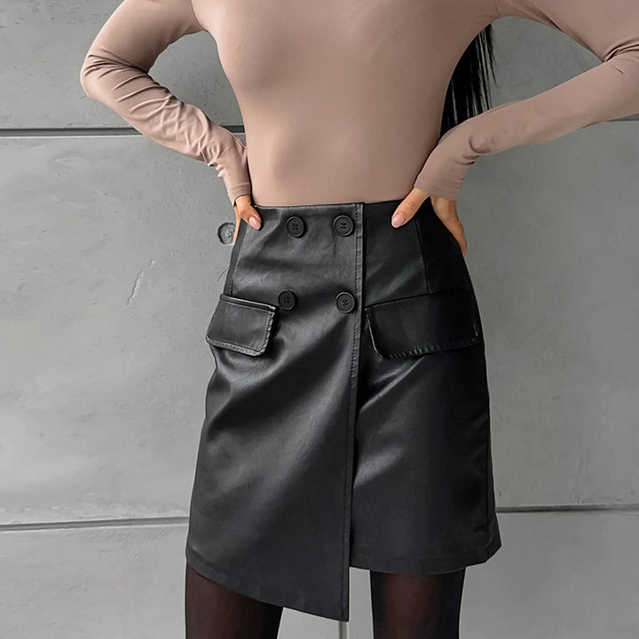 Leather Punk Hip Skirt