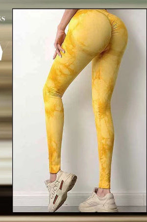 Tie-dyed Fitness High Waist Hip Lift Sports Leggings