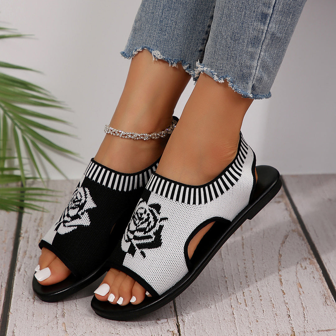 Flat Casual Mesh Slip-on Peep Toe Sandals