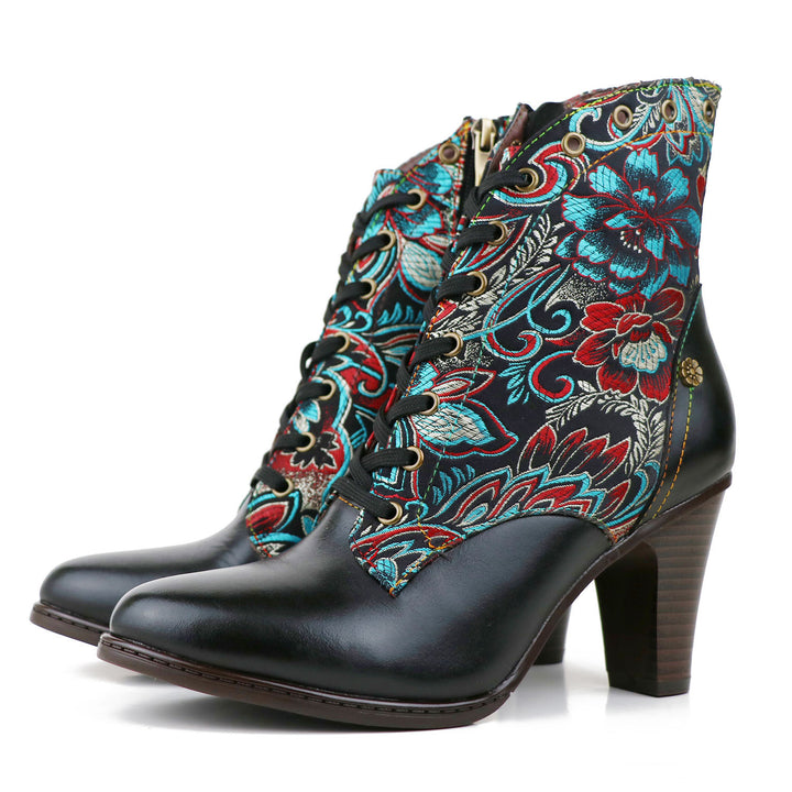 Floral Style Women's Knee-length Boots