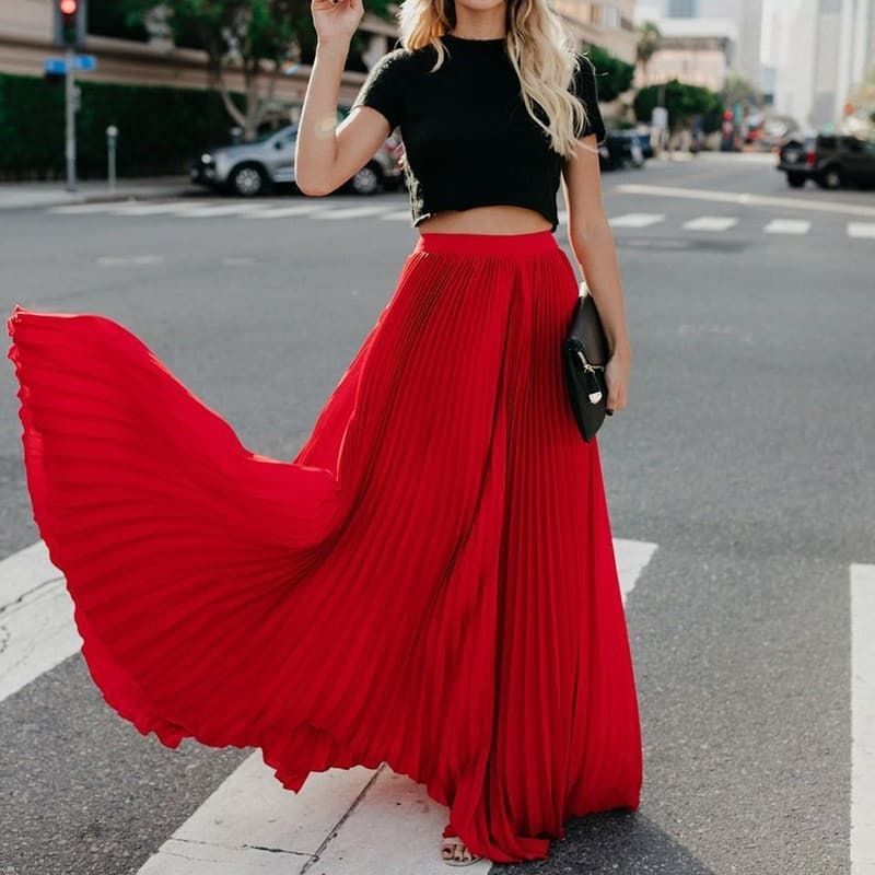 Fashion High Waist Long Skirt