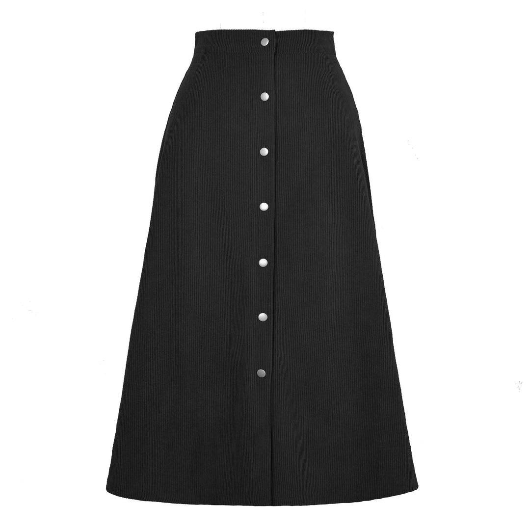 Long Single-breasted High Waist Skirt