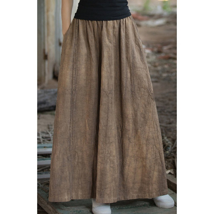 Tie-dyed Distressed Elastic Waist A- Line Skirt