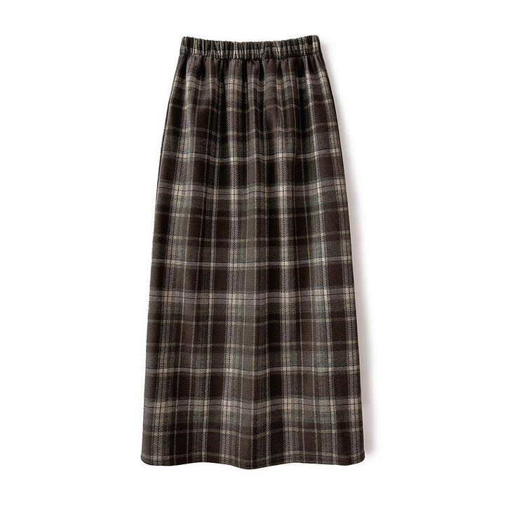 Retro Plaid Fleece-lined Skirt