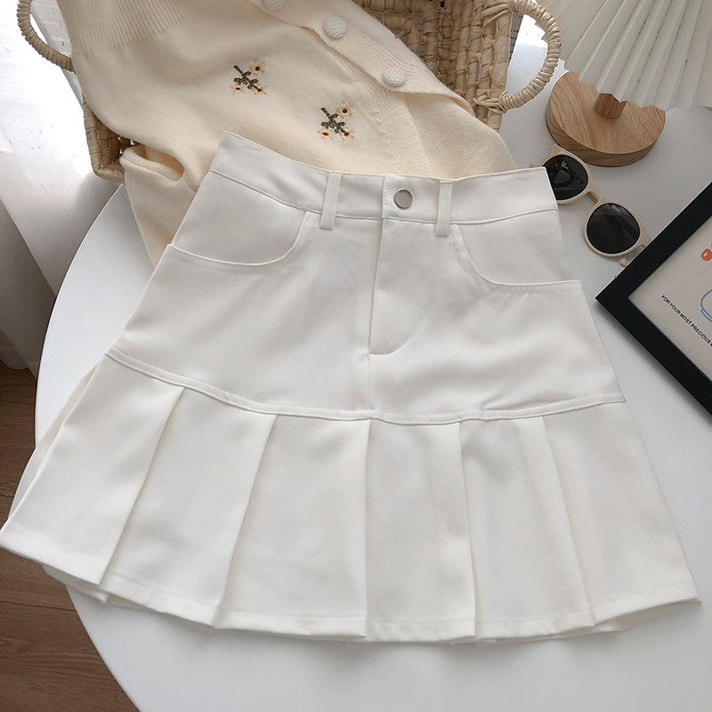 Fashion High-waisted A-line Pleated Skirt