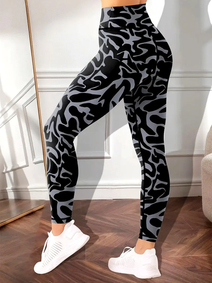 Women's Camouflage Printed High Waisted Hip Lifting Yoga Pants