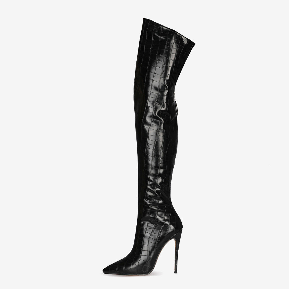 Back Zipper Fashion Stiletto Heel Over The Knee Boots