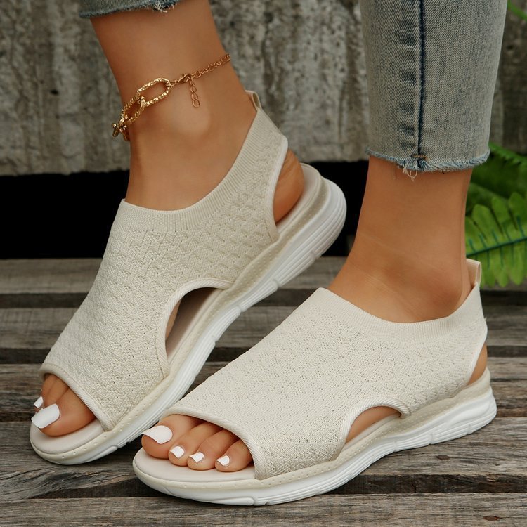 Peep-toe Mesh Sandals