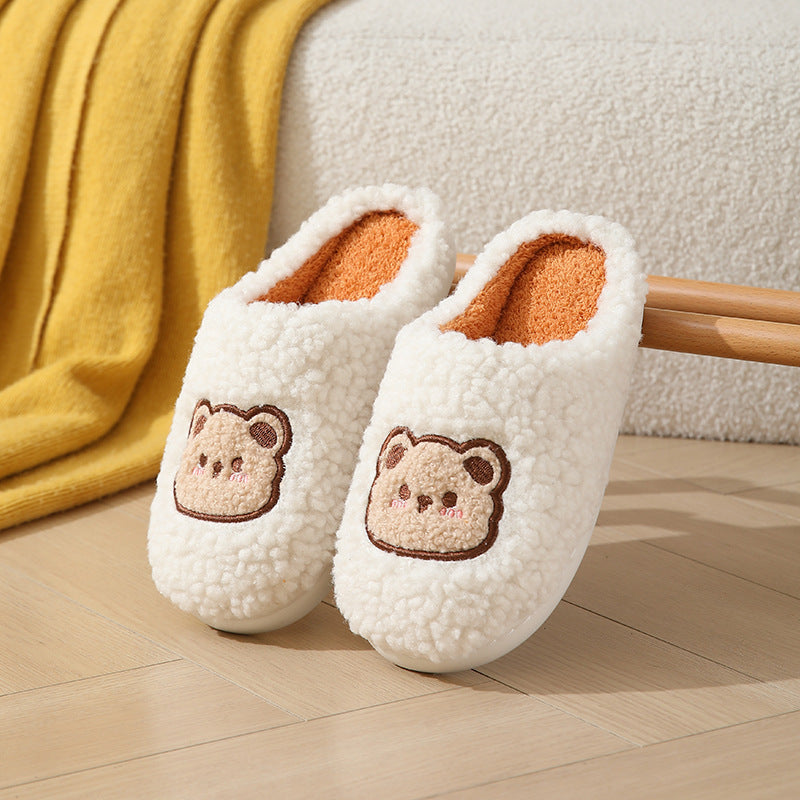 Cartoon Bear  Warm Non-slip Floor Bedroom Slippers