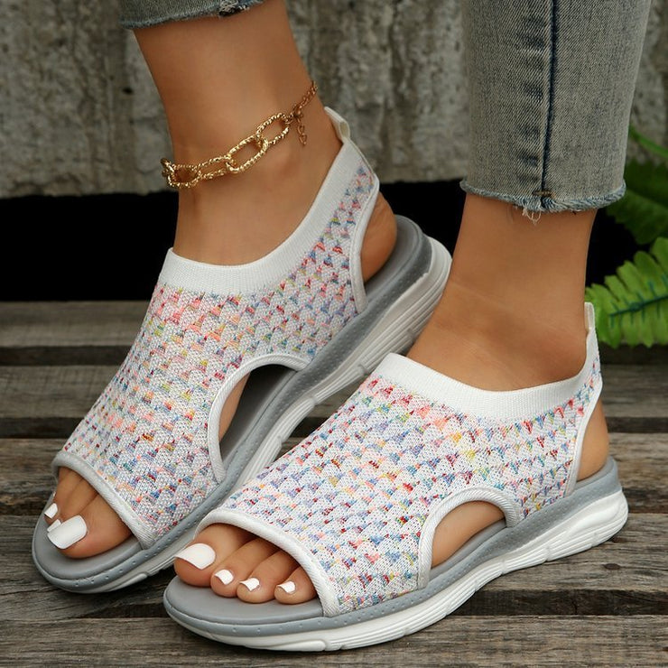 Peep-toe Mesh Sandals