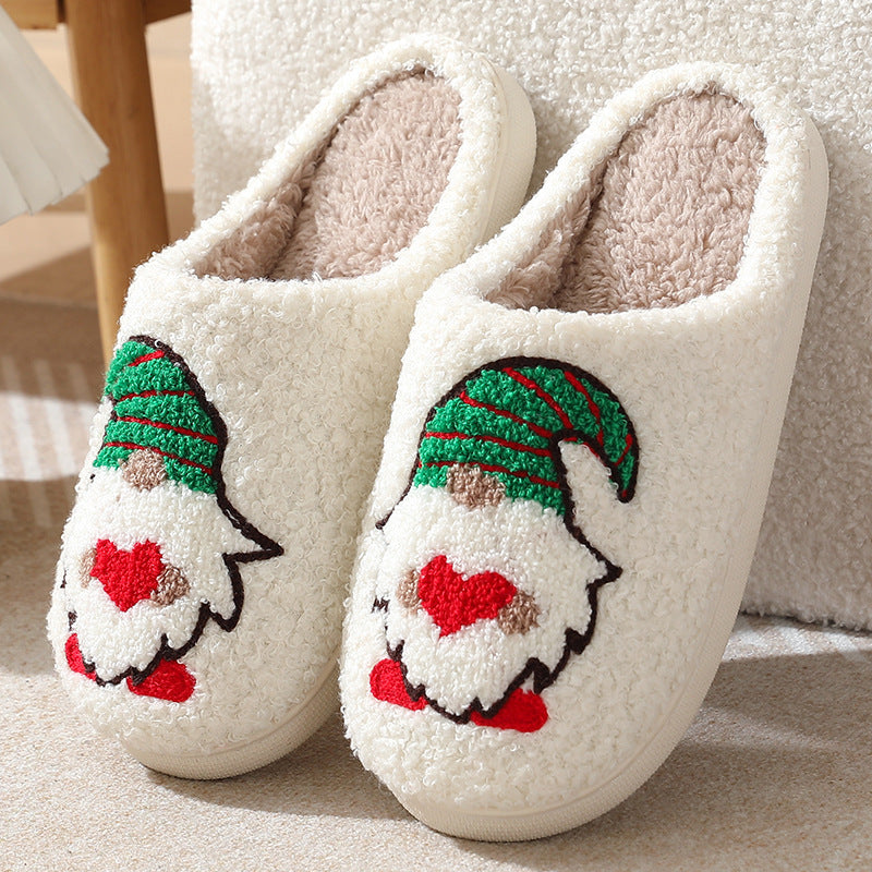 Christmas Santa Clause Warm Plush Bedroom Slippers