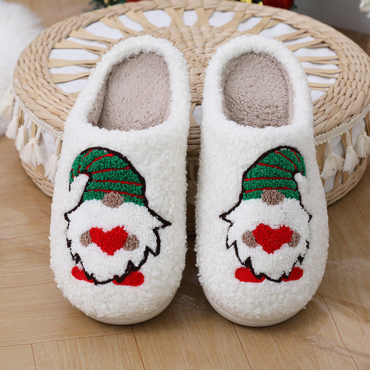 Christmas Santa Clause Warm Plush Bedroom Slippers