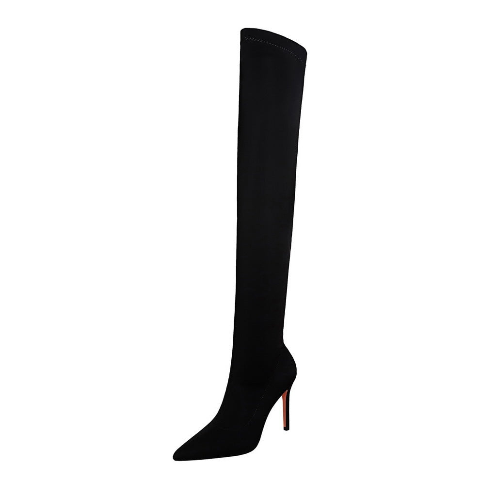 Skinny Heel Pointed-toe Skinny Over-the-knee Boots