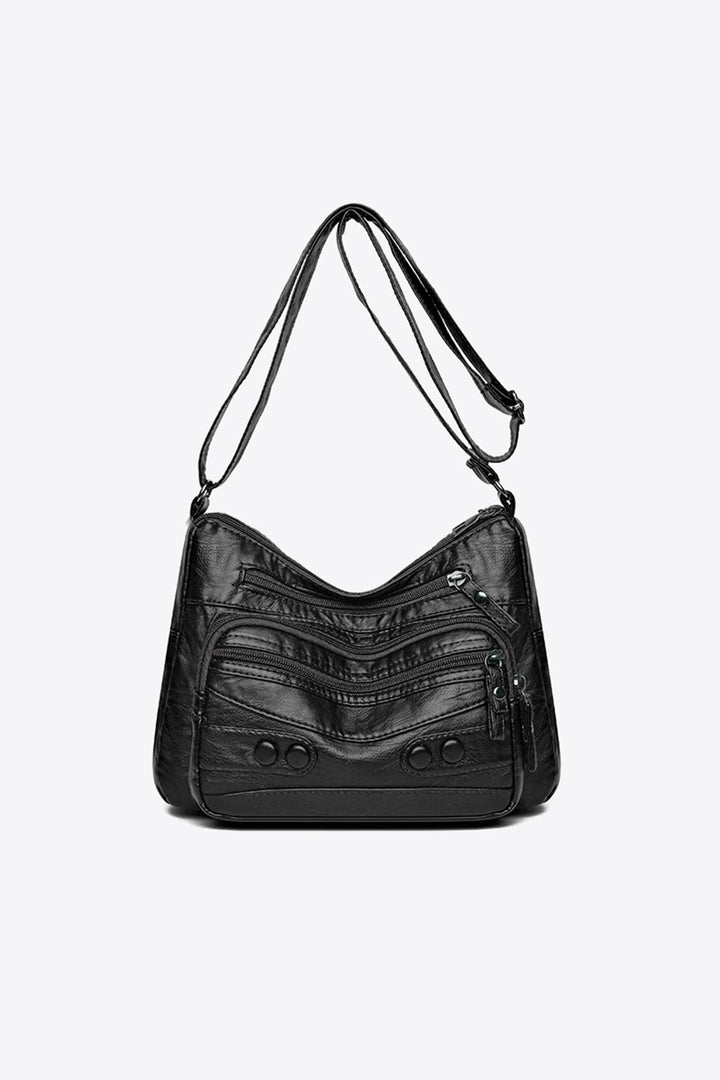 PU Leather Adjustable Strap Shoulder Bag