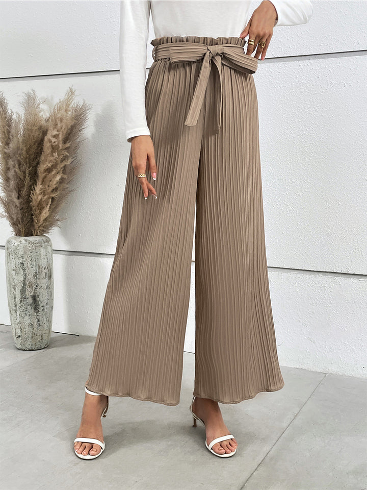 Tied Wide Leg Long Pants