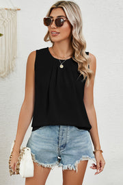 Ruched Round Neck Tank