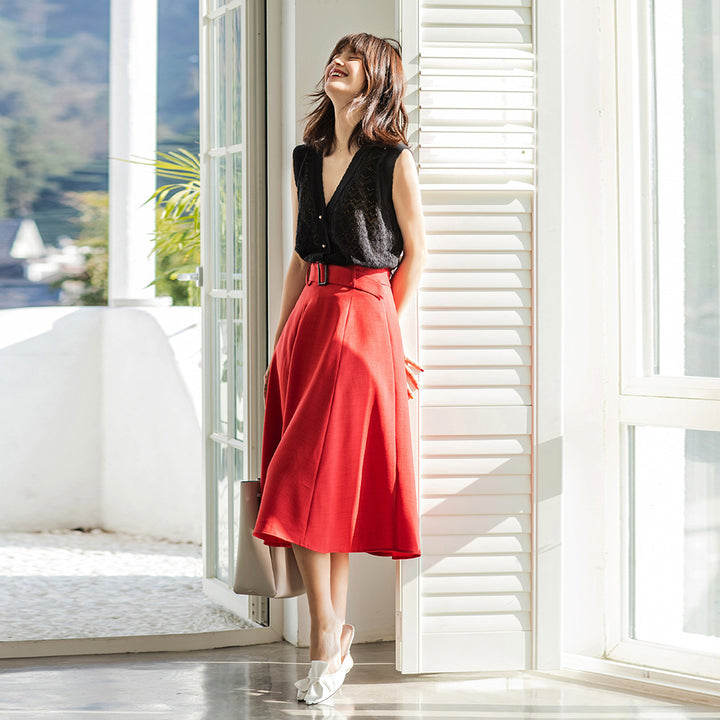 Retro Temperament A-line Skirt