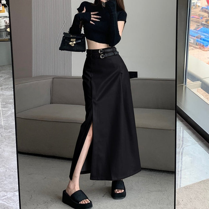 High-grade PU Leather Skirt