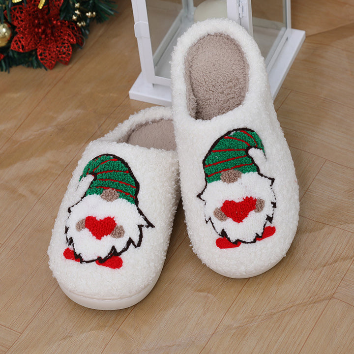 Christmas Santa Clause Warm Plush Bedroom Slippers