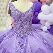 Lavender V-Neck Ball Gown Quinceanera Dress