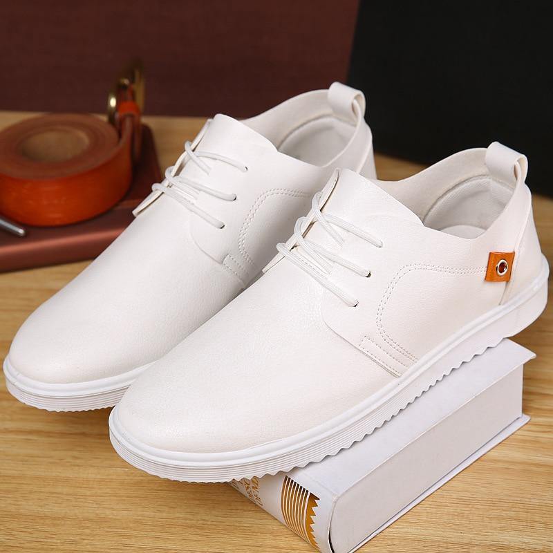 Men Leather Casual Lace Up Oxfords Shoes - TheFashionwiz
