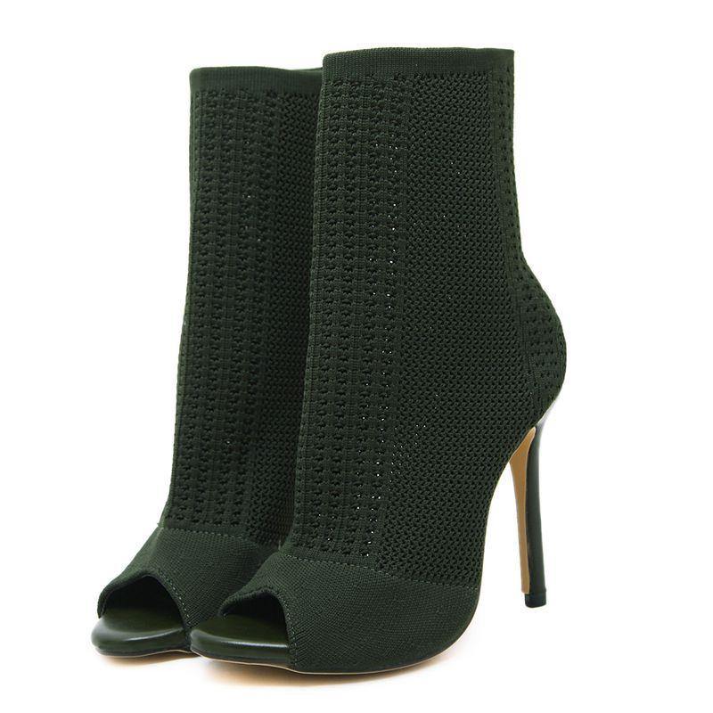 Open-toe knit stiletto heels - TheFashionwiz