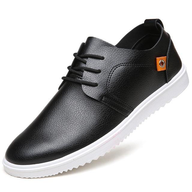 Men Leather Casual Lace Up Oxfords Shoes - TheFashionwiz