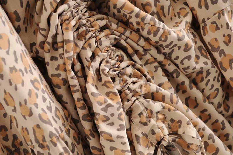 Bohemian Leopard Print Fold Design High Elastic Maxi Skirt - TheFashionwiz