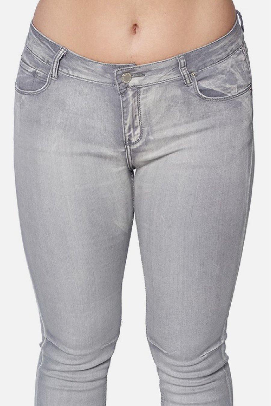 Plus Size Grey Denim Jeans - TheFashionwiz