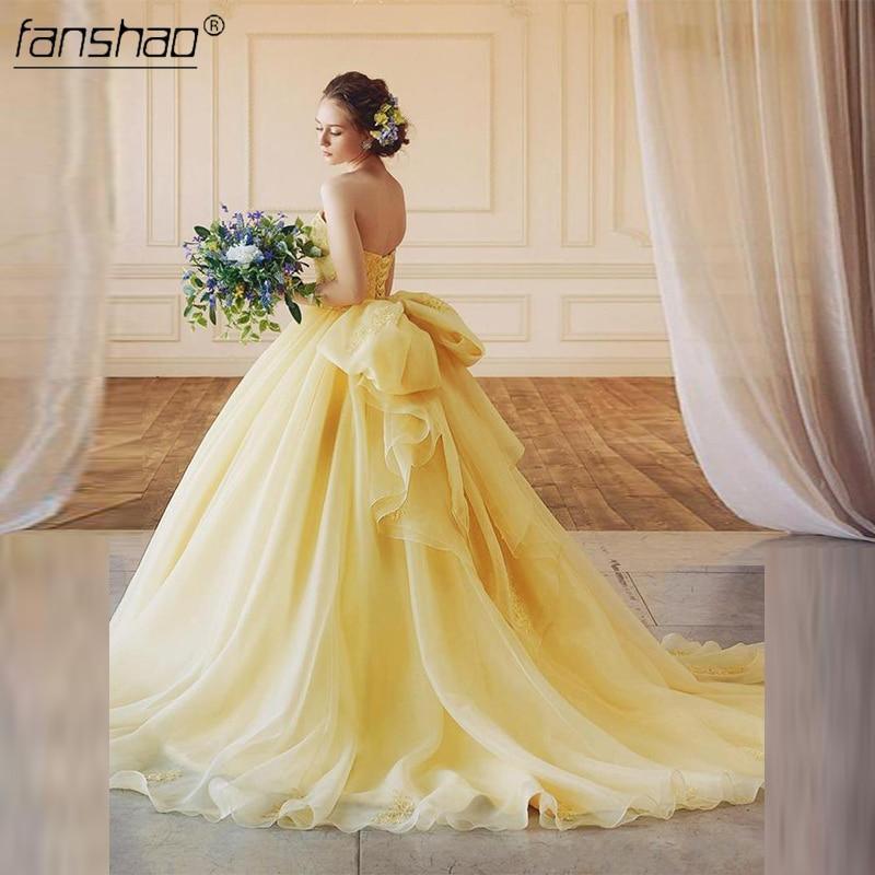 Yellow Elegant Organza Quinceanera and Formal Dress - TheFashionwiz