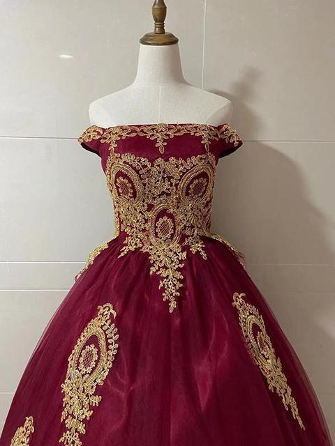 Off Shoulder Vintage Style Ball Gown - TheFashionwiz